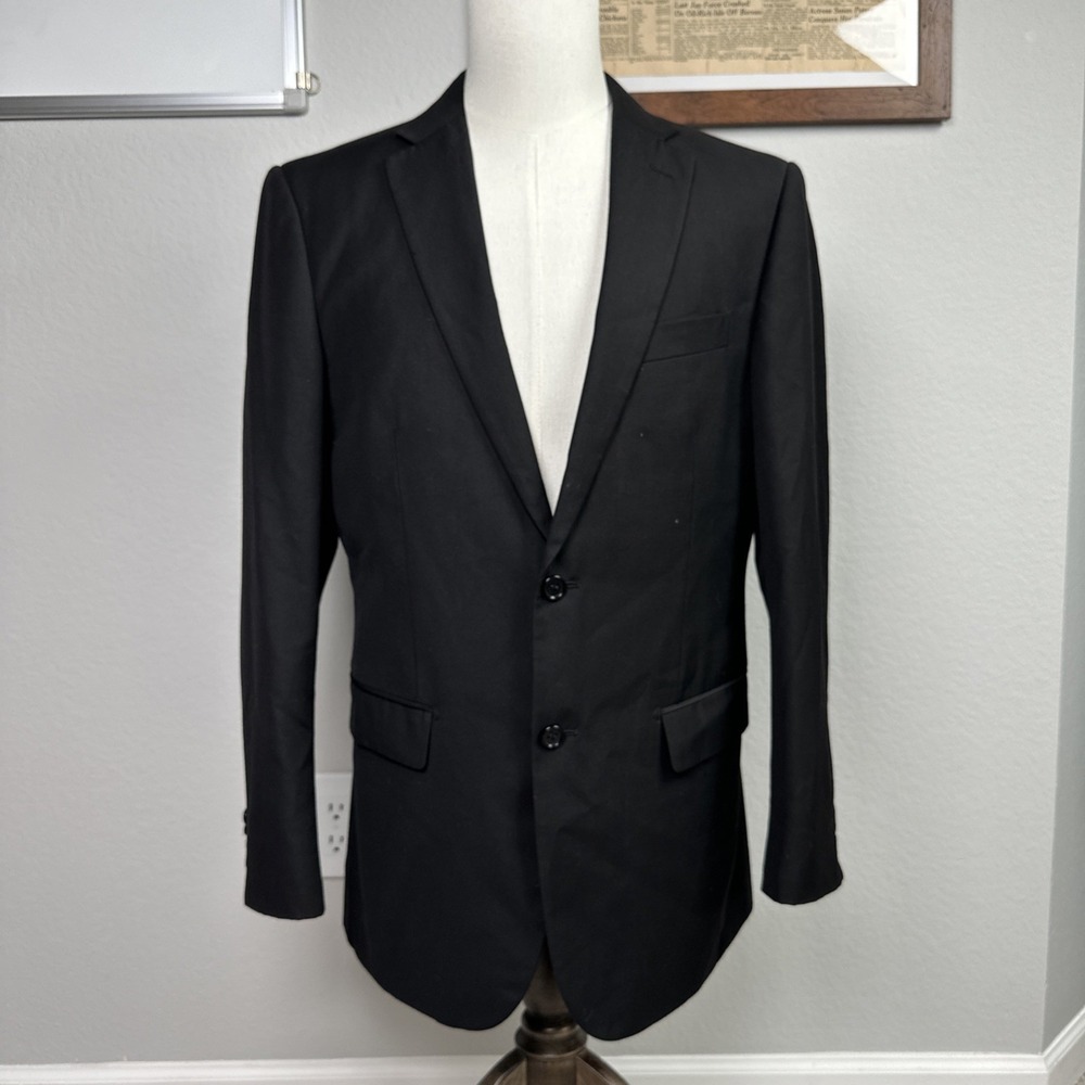 Giorgio Fiorelli Blazer Men 40R Black‎ Superlux Super Fine 150 Dual Vent Jacket